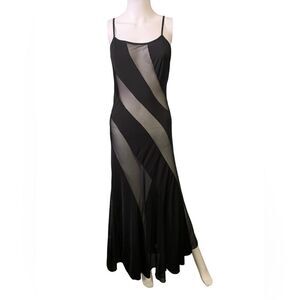 Frederick's of Hollywood Vintage Women's Size 3X Black and Mesh Slip Night Gown